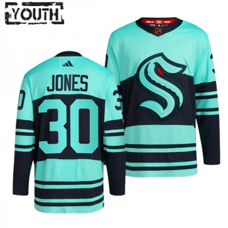 Lasten NHL Seattle Kraken Pelipaita Martin Jones 30 Reverse Retro 2.0 Adidas 2022-23 Jäänsininen Authentic Lasten NHL Seattle Kraken Pelipaita Martin Jones 30 Reverse Retro 2.0 Adidas 2022-23 Jäänsininen Authentic